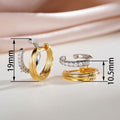Hip Hop Minimalist Geometric Double Layer Round Micro Pave Zircon Ear Cuff Earrings For Students view 4