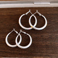 Iron Geometric Hoop Earrings With Colorful Polka Dot Round Design, Light Luxury Silver Tone view 2
