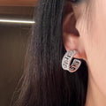 Niche Full Rhinestone Greek Key C Shaped Ear Cuff Light Luxury Commuter Earrings view 3