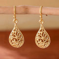 Vintage Creative Hollow Pattern Pendant Earrings Simple Fashion Personality Drop Ear Jewelry view 2