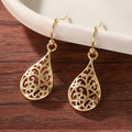 Vintage Creative Hollow Pattern Pendant Earrings Simple Fashion Personality Drop Ear Jewelry view 3