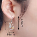 Minimalist Hummingbird Rose Hollow Drop Earrings, Small Creative Women's Accessories view 4