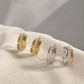 Elegant Luxury Irregular Gold Alloy Hoop Earrings With Sparkling Zircon Rhinestone Accents For Women Earrings view 2