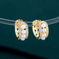 Summer Baroque Faux Pearl Hoop Ear Cuffs, Elegant Niche Design Clip Earrings For Women view 2