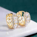 Summer Baroque Faux Pearl Hoop Ear Cuffs, Elegant Niche Design Clip Earrings For Women view 1
