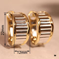 Simple Two Tone Jewelry Set, Wide Slant Stripe Color Block Ear Cuffs, Daily Fashion Womens Accessories Earrings view 4