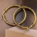 Korean Style Fine Ribbed Oversized Hoop Earrings For Women Sweet Cool Plain Ear Jewelry view 2