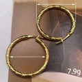 Korean Style Fine Ribbed Oversized Hoop Earrings For Women Sweet Cool Plain Ear Jewelry view 4
