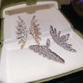 Sparkling Zircon Angel Wing Copper Clip-on Earrings For Women, Light Luxury European Style view 2