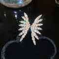 Sparkling Zircon Angel Wing Copper Clip-on Earrings For Women, Light Luxury European Style view 4