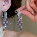 18K Gold Plated Copper Teardrop Zircon Stud Earrings Light Luxury Palace Style Formal Jewelry view 3