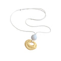 Cream Sweet Girl Resin Oval Geometric Sweater Necklace Cute Dopamine Collarbone Pendant view 5