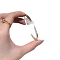Copper Zircon Open Cuff Bangle, Slim Round French Chic Minimalist OL Fashion Jewelry view 5