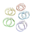 Colorful Enamel Iron Hoop Earrings For Women Geometric Round Statement Summer Jewelry view 5