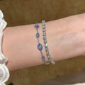 Copper Zircon Oval Geometric Beaded Bracelet Light Luxury Designer Delicate Hand Jewelry view 3