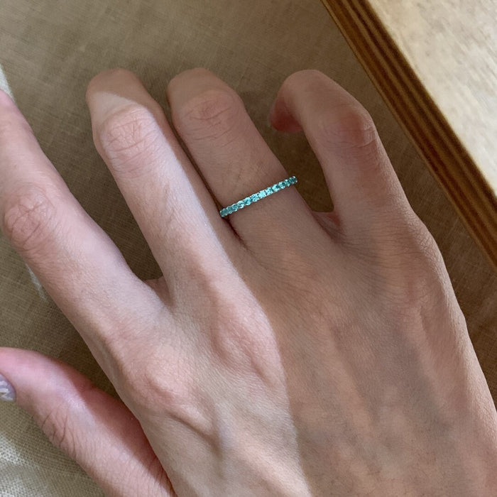 European Simple Band Row Rhinestone Ring For Women