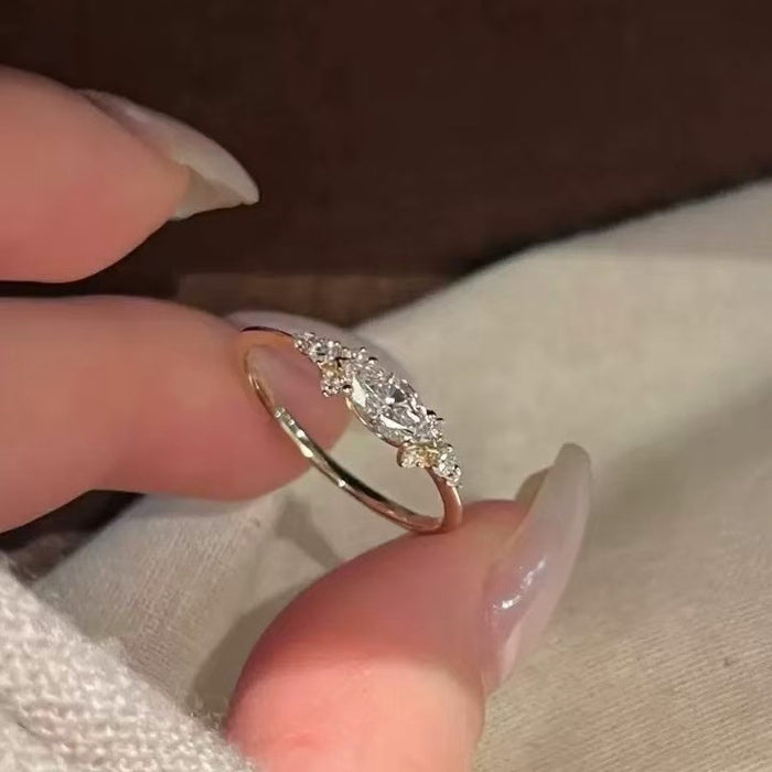 Modern Minimalist Marquise Stone Ring For Women
