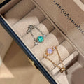 Copper Rhinestone Geometric Circle Ring, Light Luxury Retro Minimalist Index Finger Jewelry view 1