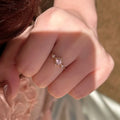 Copper Rhinestone Geometric Circle Ring, Light Luxury Retro Minimalist Index Finger Jewelry view 4