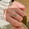 Copper Rhinestone Geometric Circle Ring, Light Luxury Retro Minimalist Index Finger Jewelry view 2
