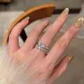 French Light Luxury Layered Teardrop Rhinestone Ring For Women view 1