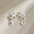 Elegant French Vintage Round Shell Disc Zircon Tassel Drop Alloy Silver Needle Statement Earrings view 4