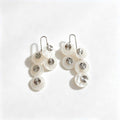 Elegant French Vintage Round Shell Disc Zircon Tassel Drop Alloy Silver Needle Statement Earrings view 5