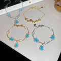 New Chinese Style Copper Bangle With Colorful Zircon Gourd Flower Geometric Circle Design view 4