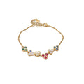 New Chinese Style Copper Bangle With Colorful Zircon Gourd Flower Geometric Circle Design view 5