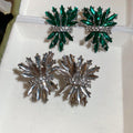 Alloy Sparkling Rhinestone Wing Stud Earrings For Women Irregular Geometric Minimalist Statement Style view 2