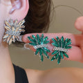 Alloy Sparkling Rhinestone Wing Stud Earrings For Women Irregular Geometric Minimalist Statement Style view 1