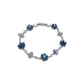 Copper Zircon Flower Bangle, Light Luxury Vintage Palace Style Fashion Bracelet view 5