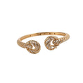 18K Gold Plated Copper Zircon Twisted Open Bangle Ring Jewelry Set For Women view 5