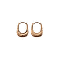 Minimalist Frosted Copper U Shaped Oval Stud Earrings, Light Luxury Fashion Ear Jewelry view 5
