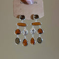 Vintage Maillard Artificial Crystal Teardrop Tassel Drop Earrings With Silver Needle Studs view 4