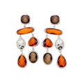 Vintage Maillard Artificial Crystal Teardrop Tassel Drop Earrings With Silver Needle Studs view 5