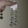 Minimalist Geometric Round Beaded Artificial Crystal Stud Earrings Chic Style view 2