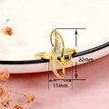 Women's Exaggerated Curved Ring With Gold Color Round Design Micro Pave Cross Band view 5