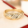 Fashion Twisted Zircon Ring For Women, Simple Textured Spiral Three Dimensional Finger Jewelry view 3