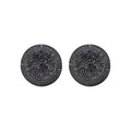 Rhinestone Round Pendant Drop Earrings With Silver Pins, Luxury Geometric Statement Jewelry view 5