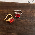 Light Luxury Gold Plated Zircon Round Clip-on Earrings For Non-Pierced Ears view 2
