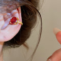 Light Luxury Gold Plated Zircon Round Clip-on Earrings For Non-Pierced Ears view 3