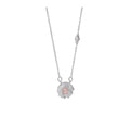 Korean Light Luxury Copper Zircon Round Flower Pendant Necklace For Women view 5