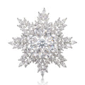 Metal Alloy Rhinestone Snowflake Brooch Pin For Christmas Coat Decor view 1