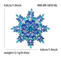 Metal Alloy Rhinestone Snowflake Brooch Pin For Christmas Coat Decor view 4