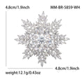 Metal Alloy Rhinestone Snowflake Brooch Pin For Christmas Coat Decor view 6