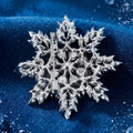 Metal Alloy Rhinestone Snowflake Brooch Pin For Christmas Coat Decor view 3