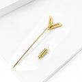Gold Plated Copper V Shape Brooch Pin For Fashion Apparel view 3