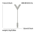 Gold Plated Copper V Shape Brooch Pin For Fashion Apparel view 4