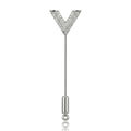 Gold Plated Copper V Shape Brooch Pin For Fashion Apparel view 5
